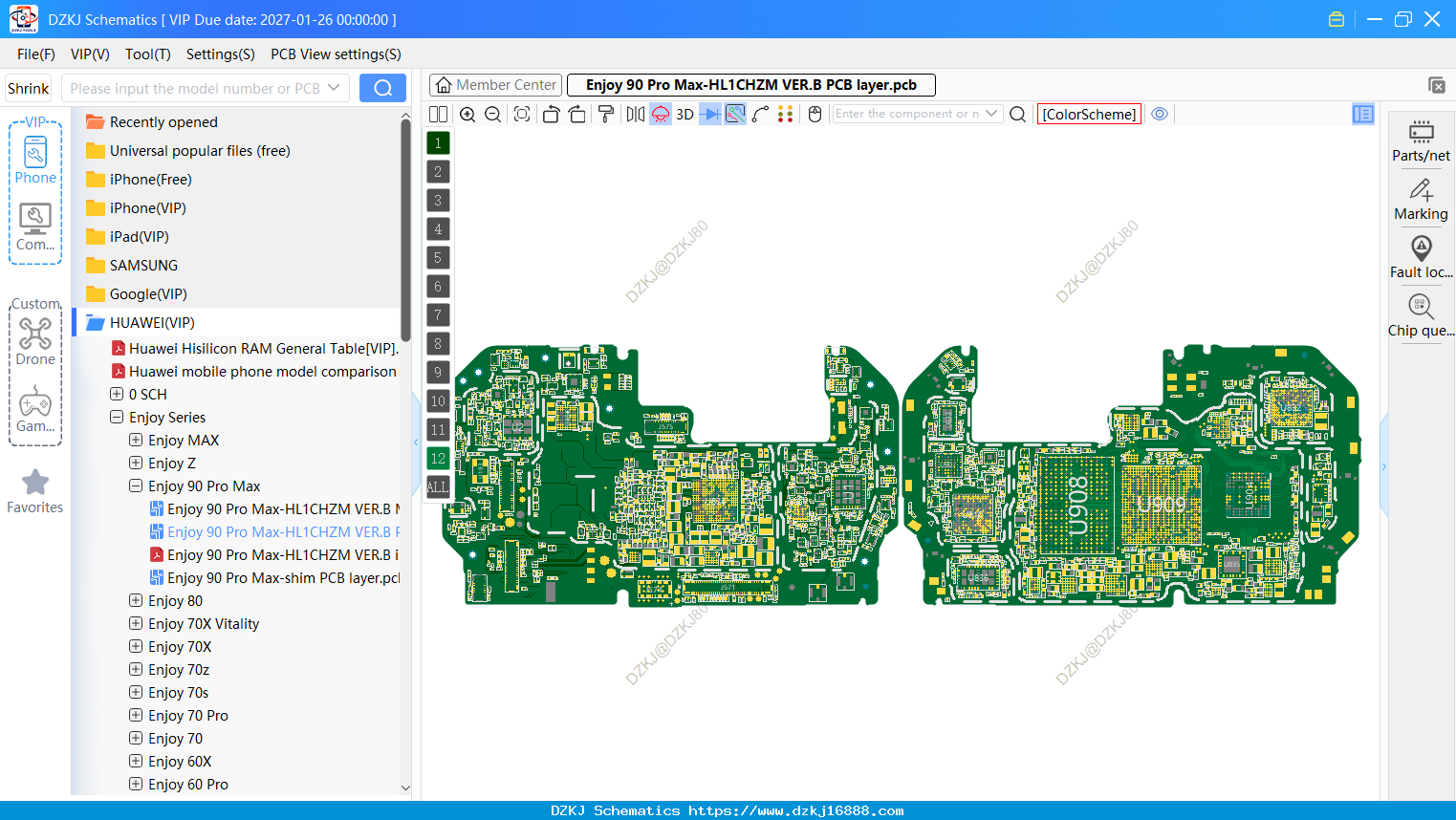HUAWEI Enjoy 90 Pro Max-HL1CHZM VER.B PCB Layer